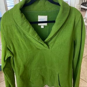 Green Shawl Collar Pullover